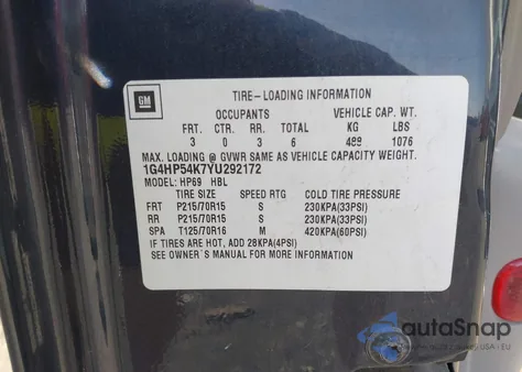 2000 Buick Lesabre Custom из США, поврежденный, VIN 1G4HP54K7YU292172